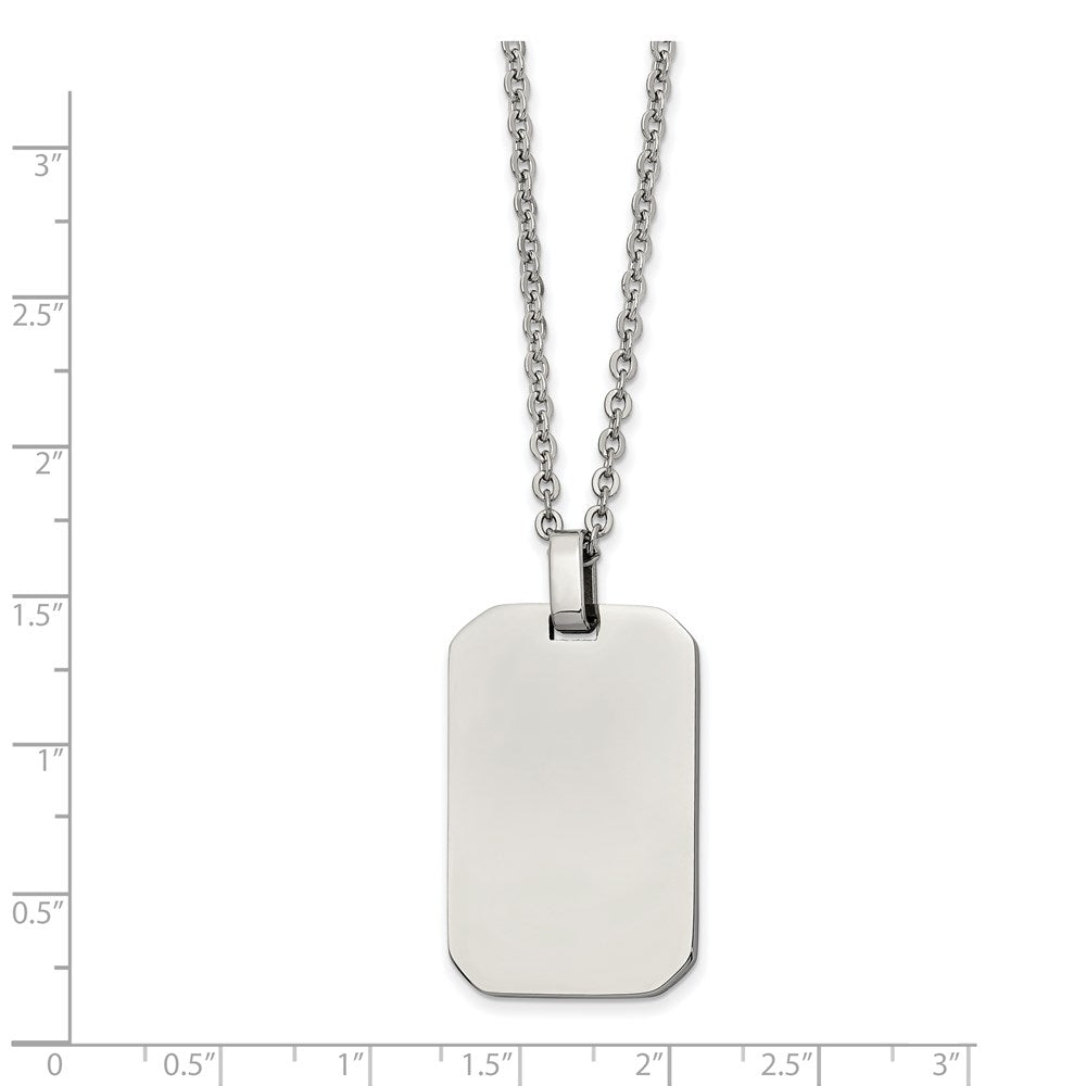Stainless Steel Polished Rectangle 22in Necklace