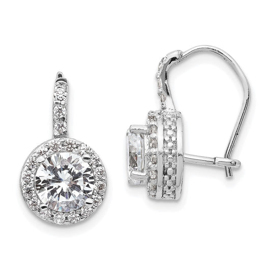 Sterling Silver Rhodium Plated Diamond-cut 2x35mm Hoop Earrings