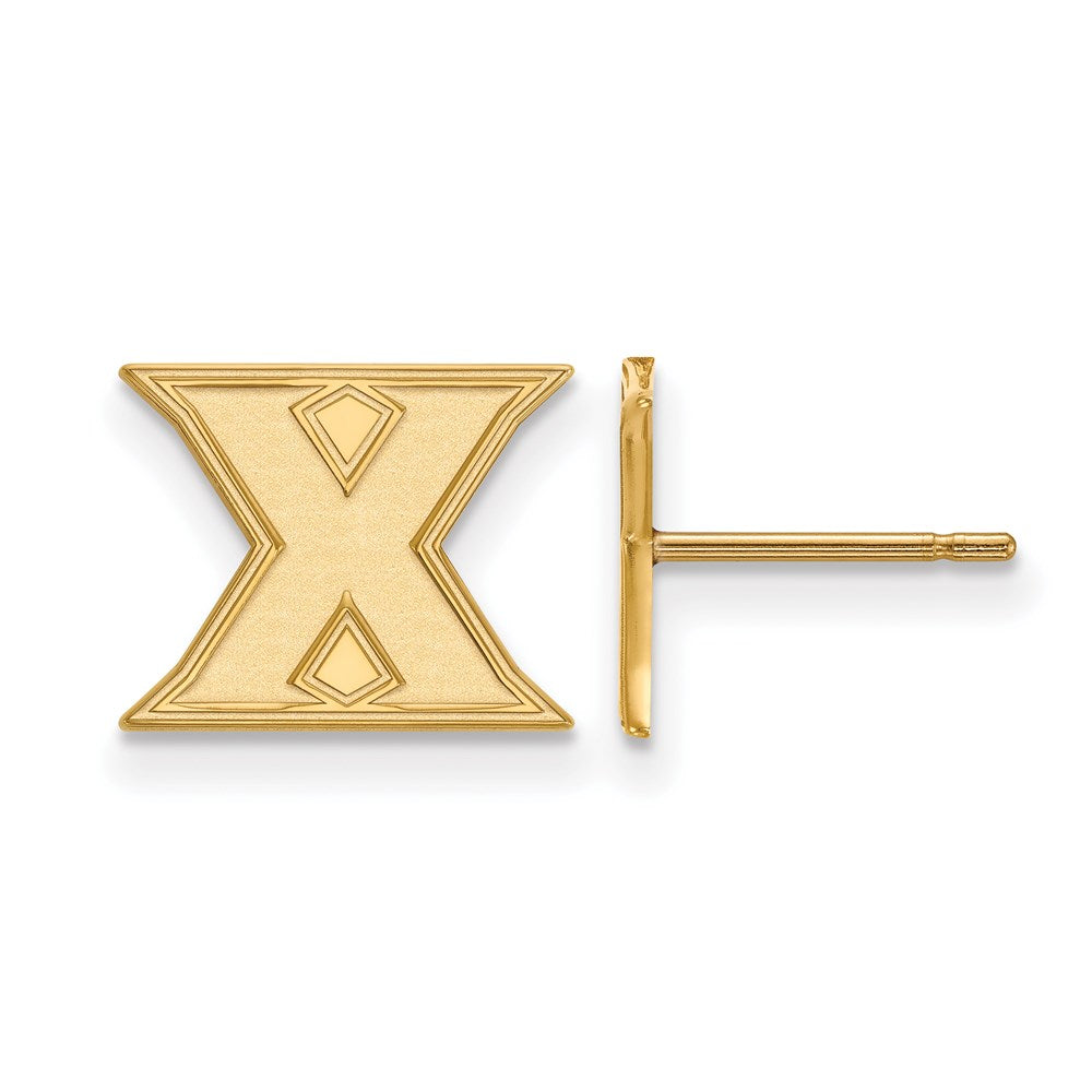 Sterling Silver Gold-plated LogoArt Xavier University Letter X Extra Small Post Earrings