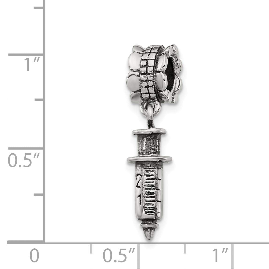 Sterling Silver Reflections Syringe Dangle Bead