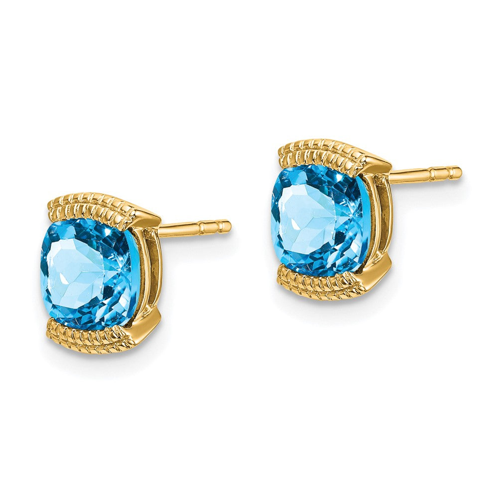 14k Blue Topaz Post Earrings