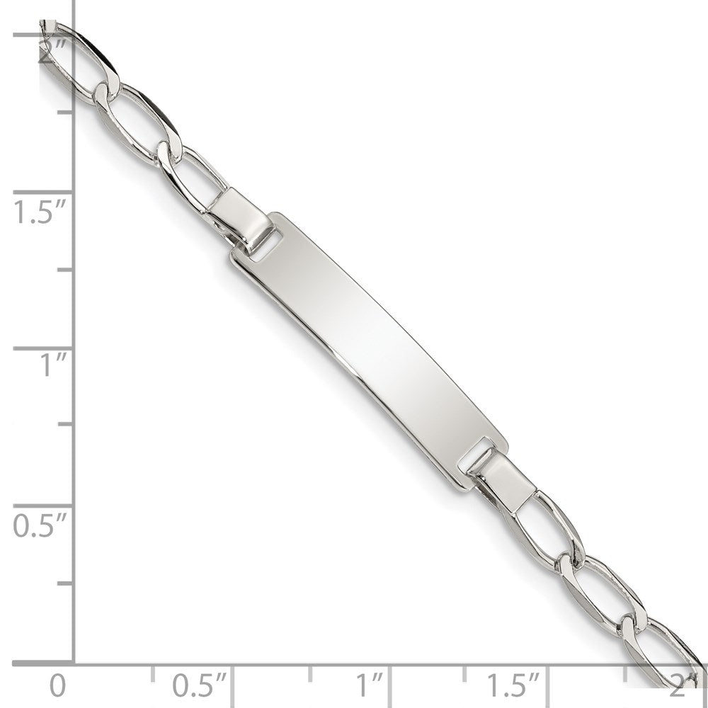 Sterling Silver 6inch Polished Engraveable Childrens ID Bracelet 6 inches