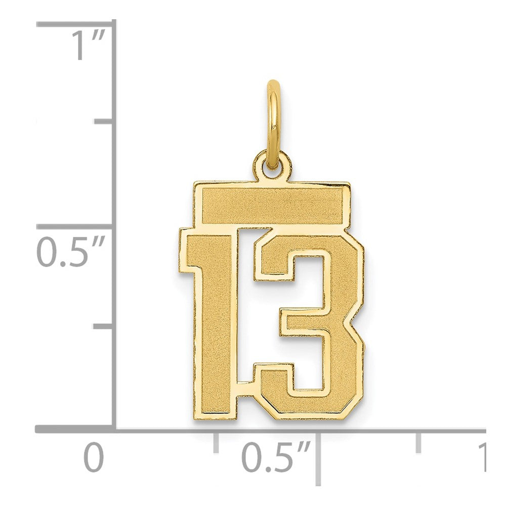 14k Small Satin Number 13 Charm