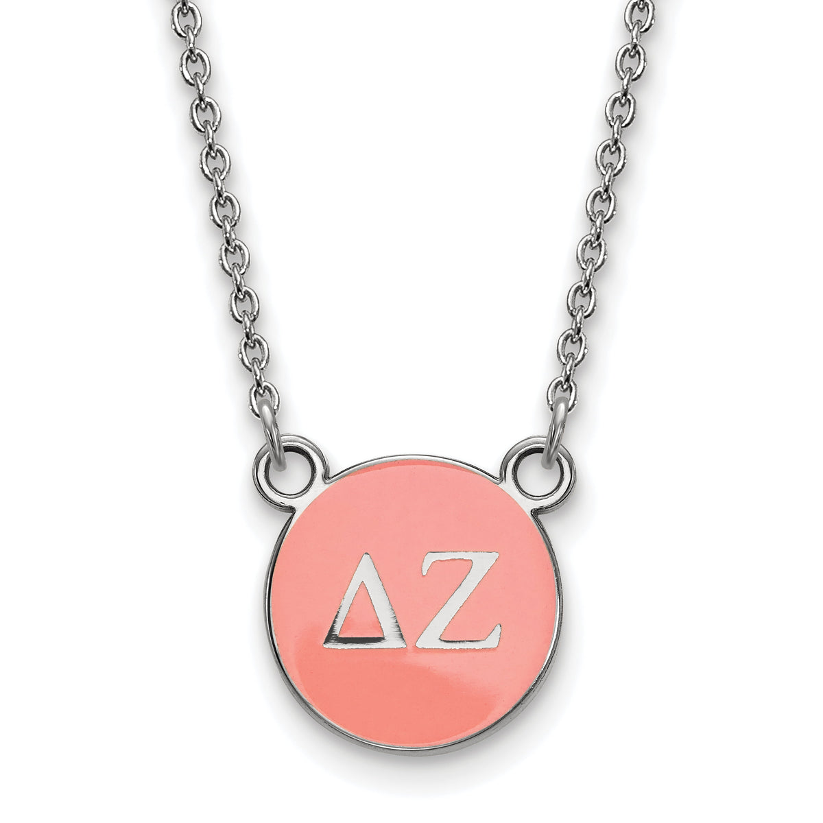 LogoArt Sterling Silver Delta Zeta Extra Small Enameled Pendant Necklace With 18 Inch