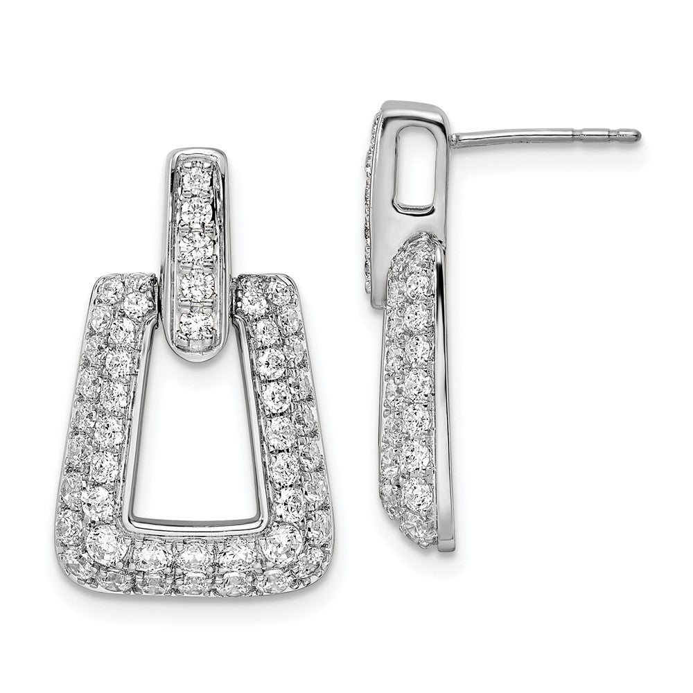 True Origin 14K White Gold 1 3/4 Carat Lab Grown Diamond VS+ F+ Complete Dangle Post Earrings