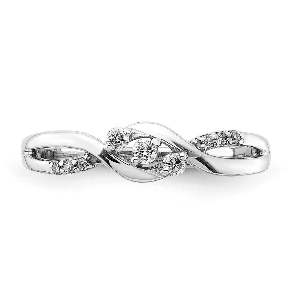 Sterling Silver Polished Fancy Twisted Diamond Ring