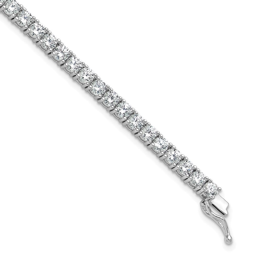 Sterling Shimmer Sterling Silver Rhodium-plated 3.5mm CZ 48 Stone 7 inch Bracelet 7 inches
