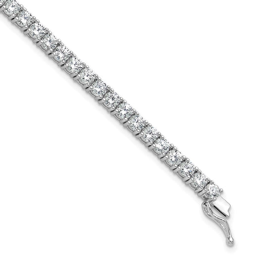 Sterling Shimmer Sterling Silver Rhodium-plated 3.5mm CZ 48 Stone 7 inch Bracelet 7 inches