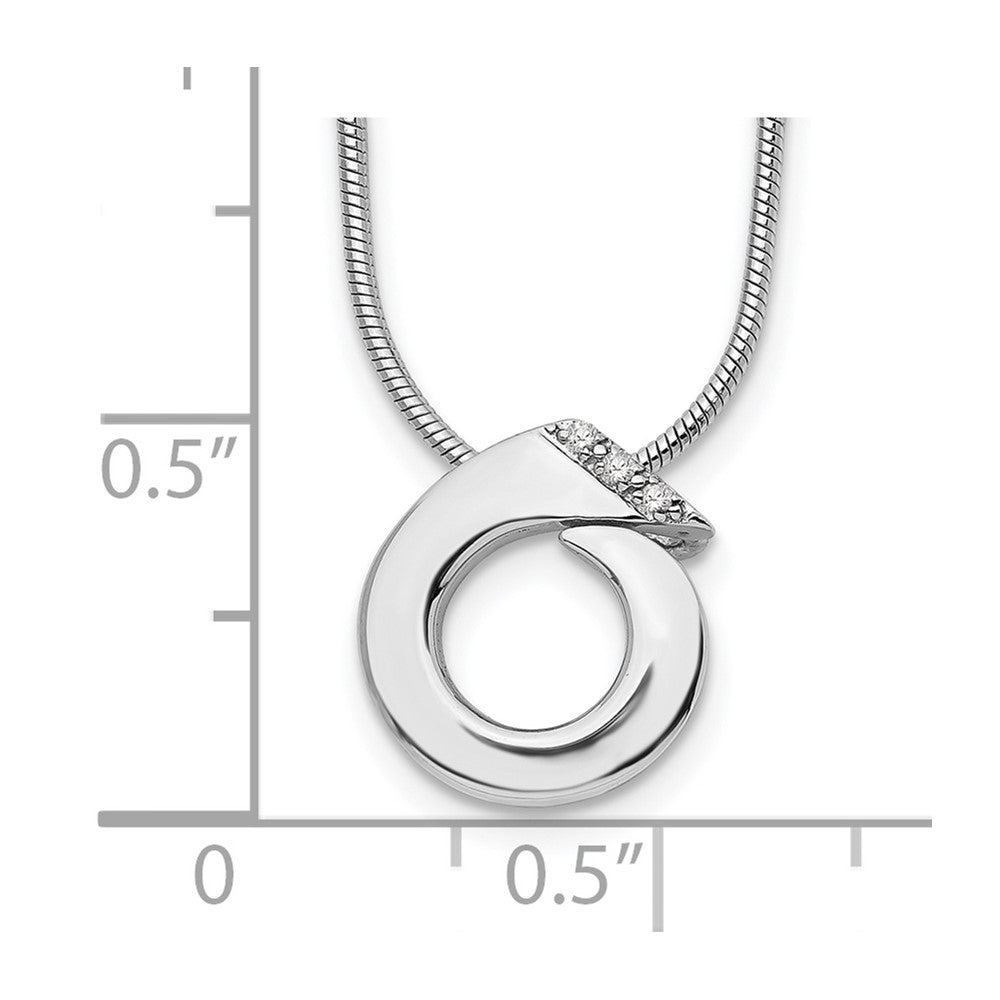 White Ice Sterling Silver Rhodium-plated 18 Inch Open Circle Diamond Necklace with 2 Inch Extender 18 Inches