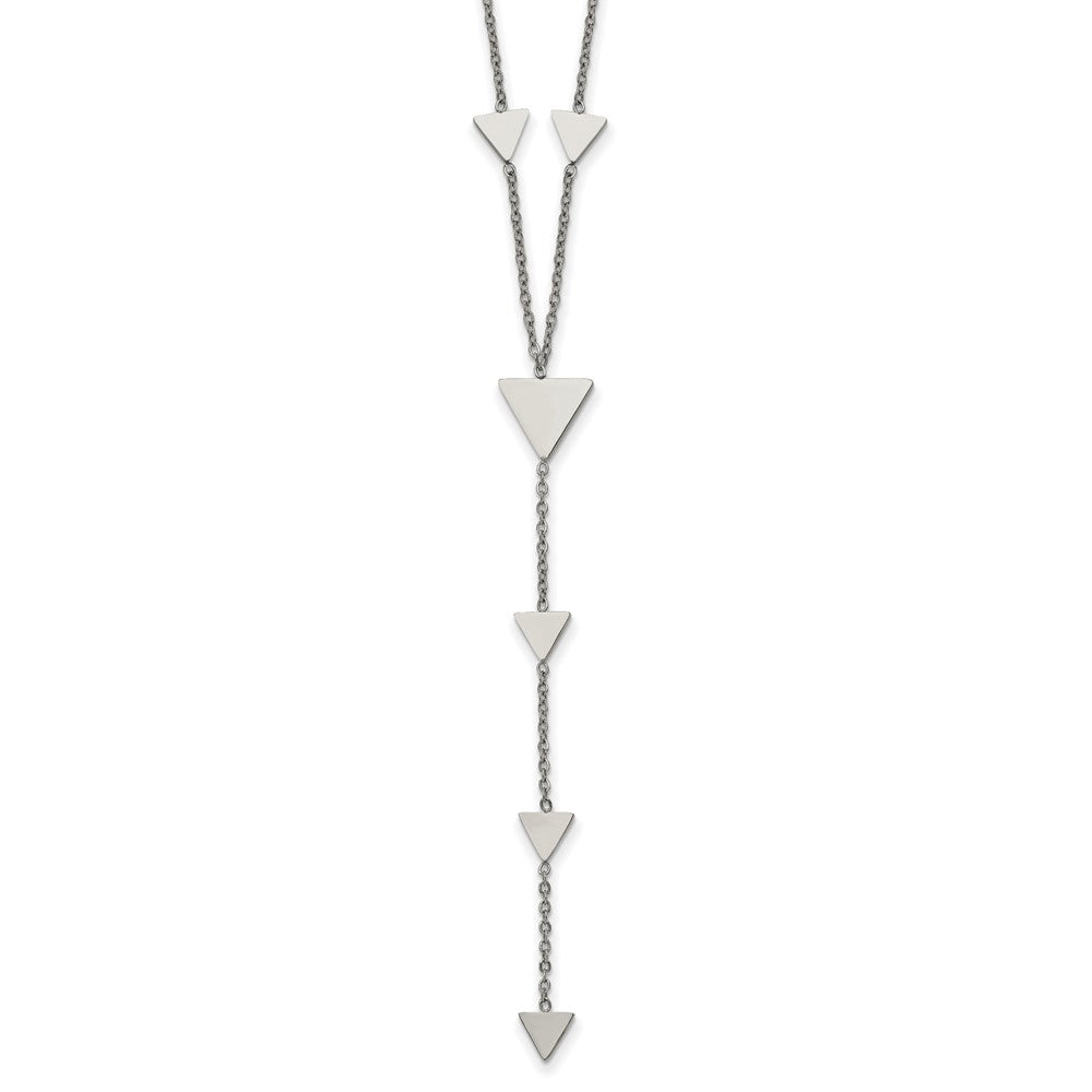 Stainless Steel Polished Triangles 24 inch Y Necklace
