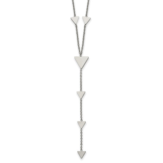 Stainless Steel Polished Triangles 24 inch Y Necklace