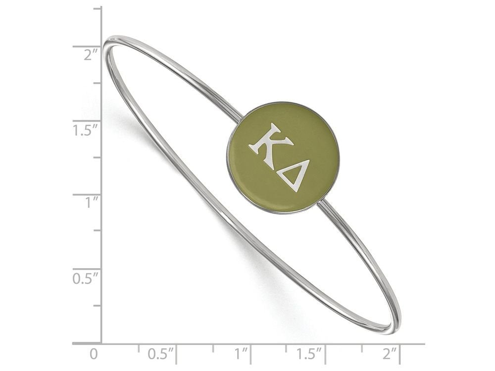 Sterling Silver Official Licensed Greek Sororities Kappa Delta (??) Enameled Slip-on Bangle