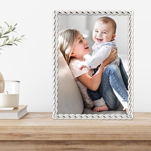 Lawrence Frames Silver Metal Rope 5x7 Picture Frame