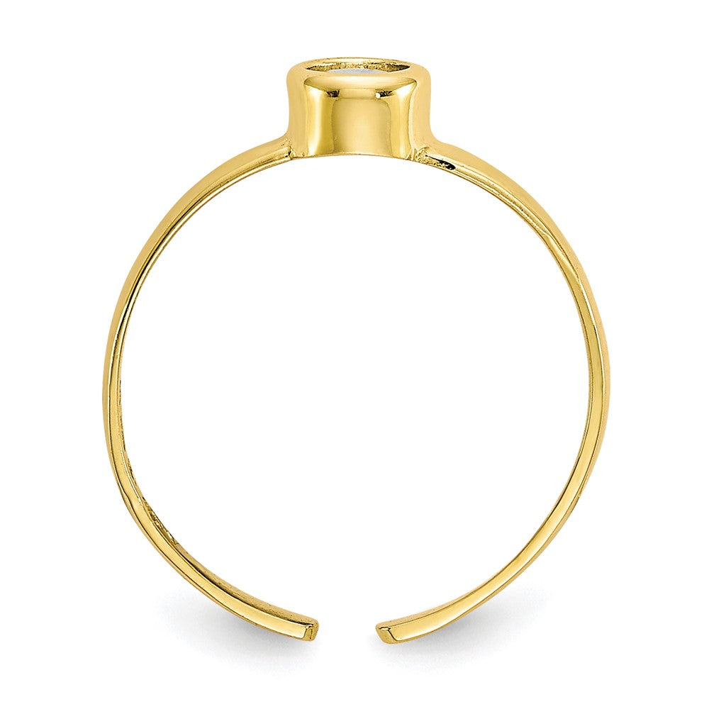 10k CZ Toe Ring Size 3