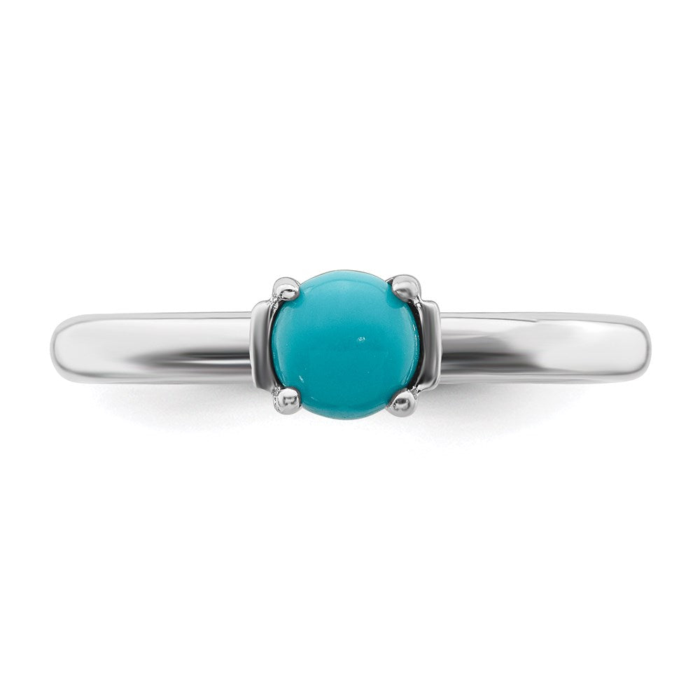 Sterling Silver Stackable Expressions Polished Turquoise Ring Size -7