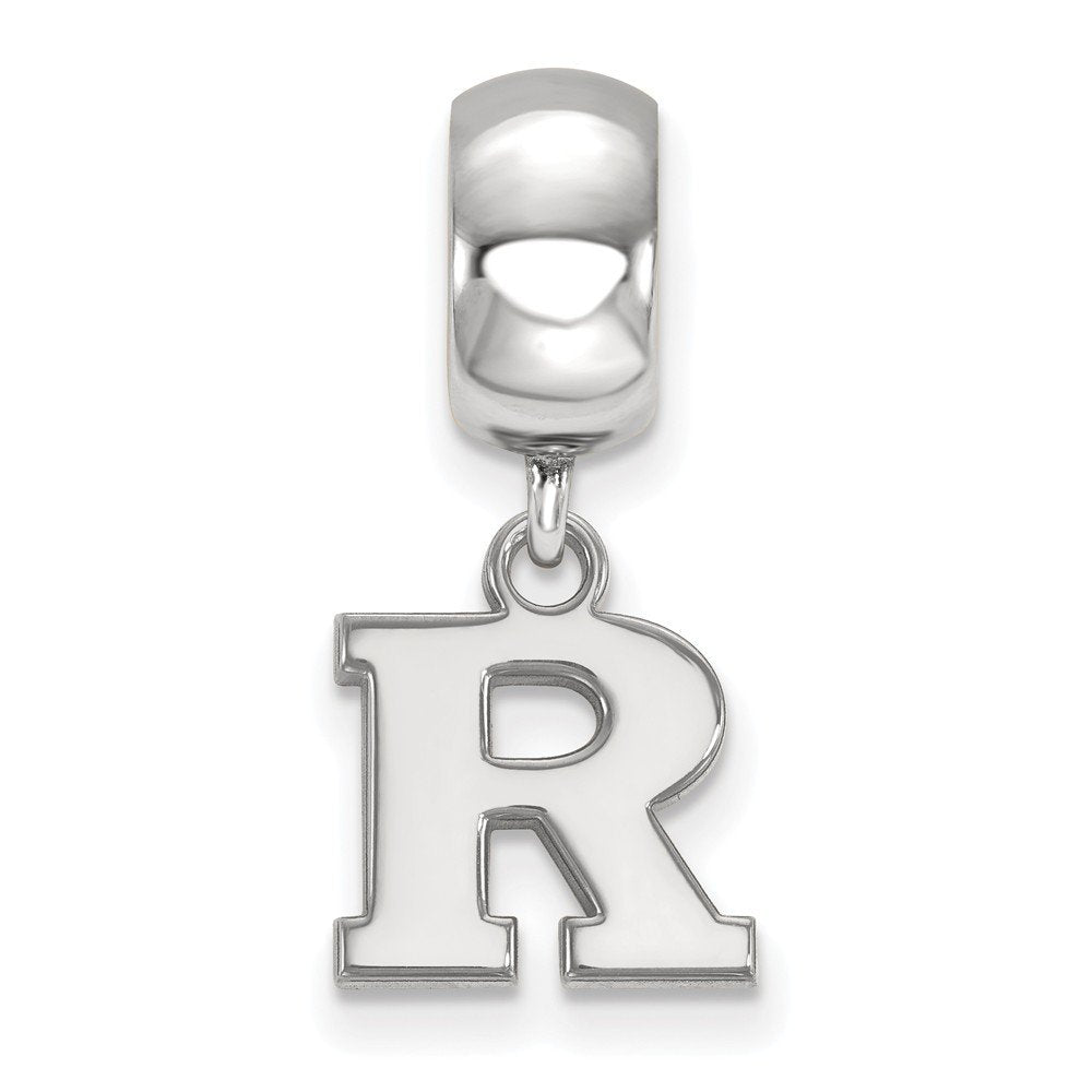 Sterling Silver Rhodium-plated LogoArt Rutgers University Letter R Extra Small Dangle Bead Charm