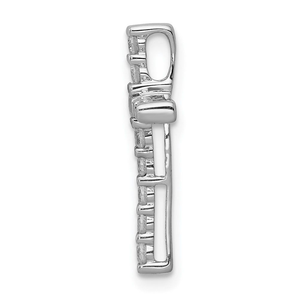 14k White Gold 1/4 carat Lab Grown Diamond VS/SI+ G+ Cross Chain Slide Pendant