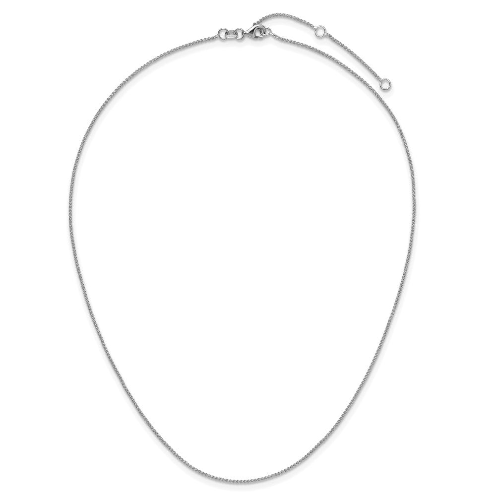 10k White Gold 1mm Spiga 1in+1in Adjustable Chain