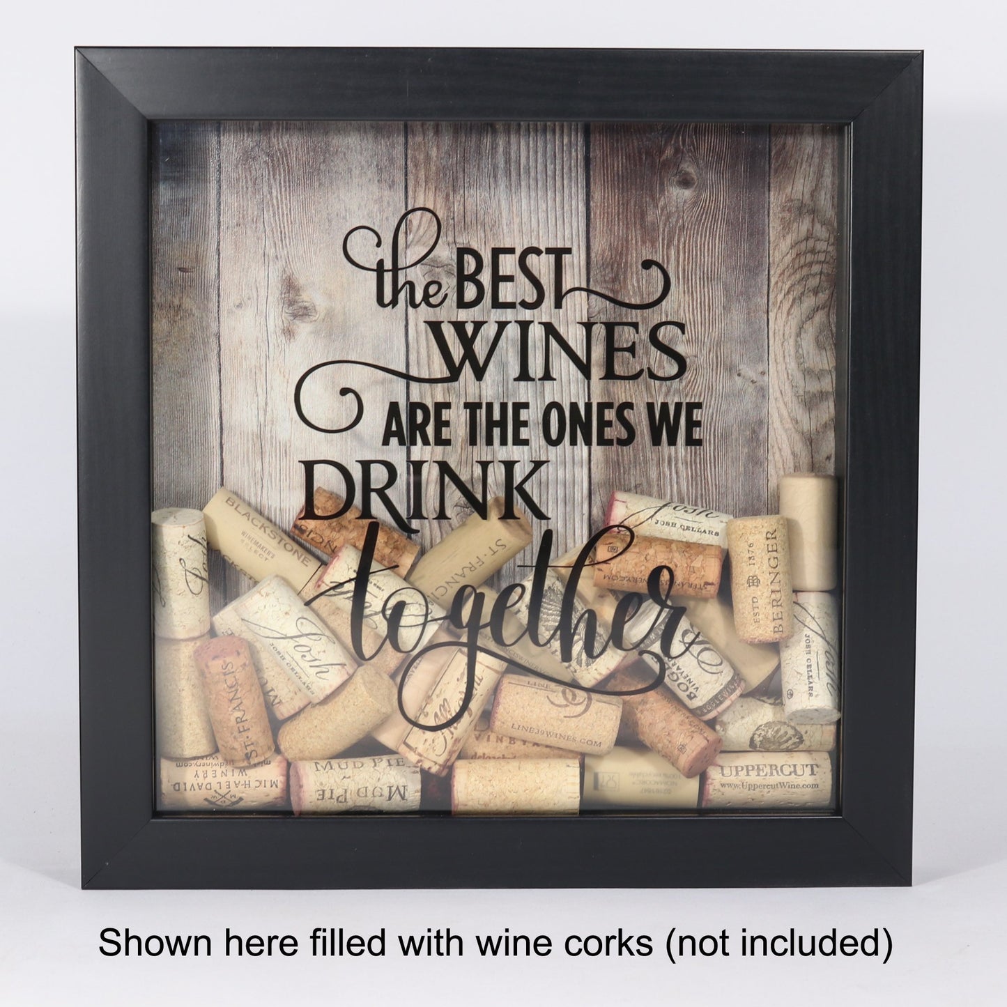 Lawrence Frames 10x10 Black Shadow Box Wine Cork Holder