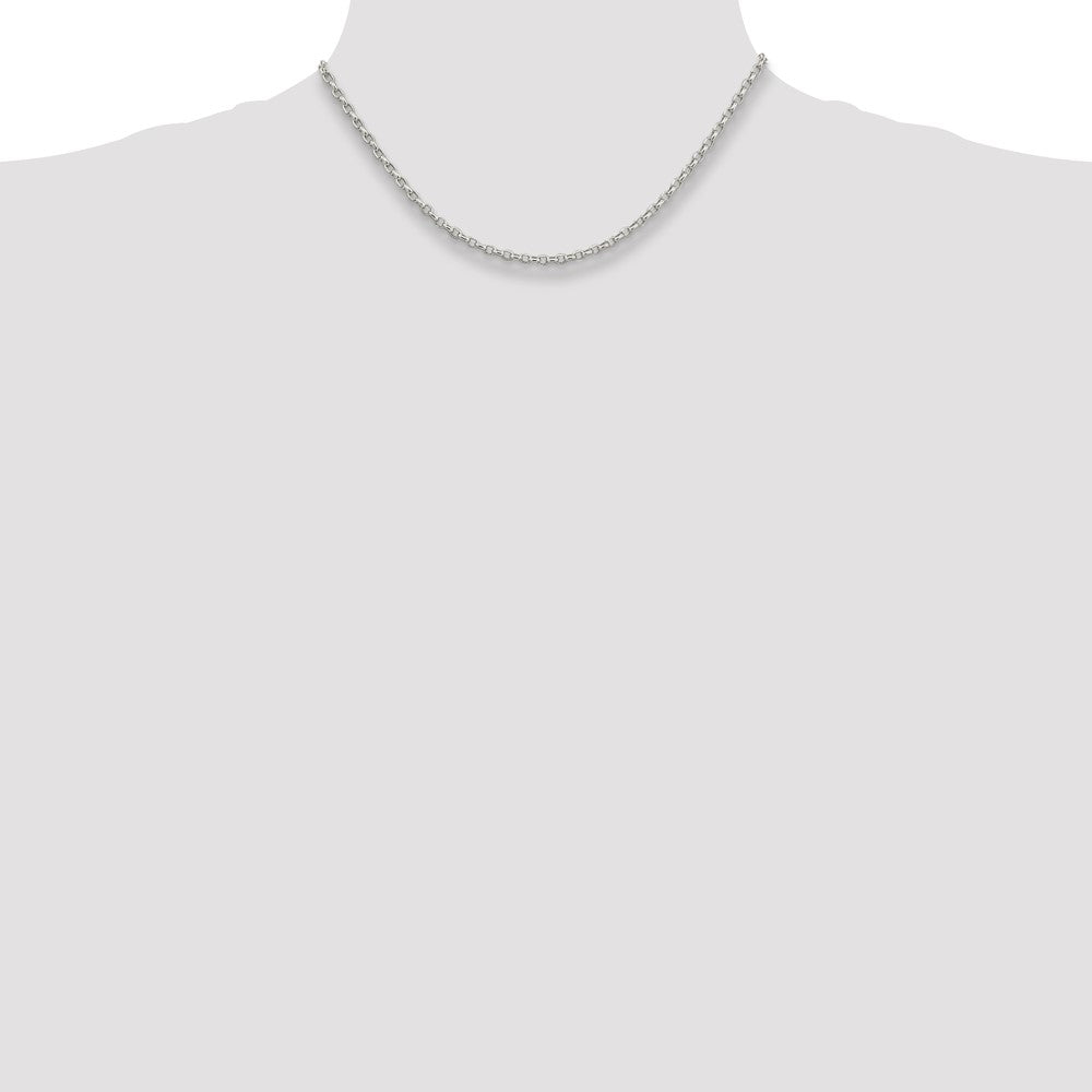 Sterling Silver 2.75mm Oval Fancy Rolo Chain 16 Inches