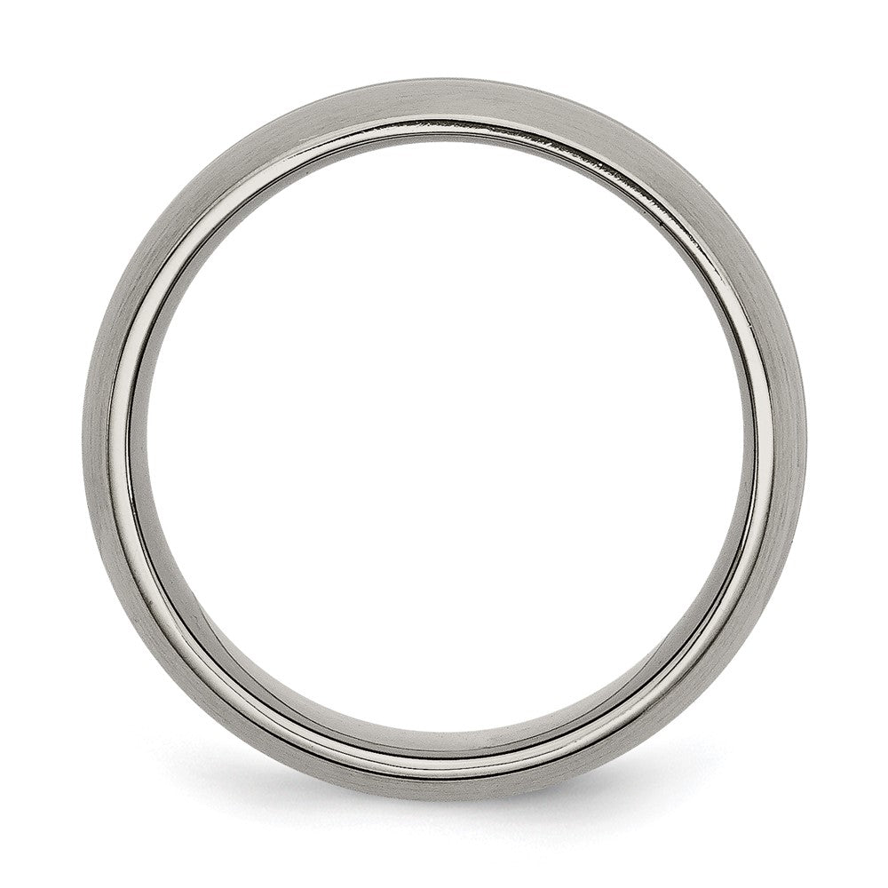 Titanium Brushed Center 8mm Grooved Band Size - 12.5