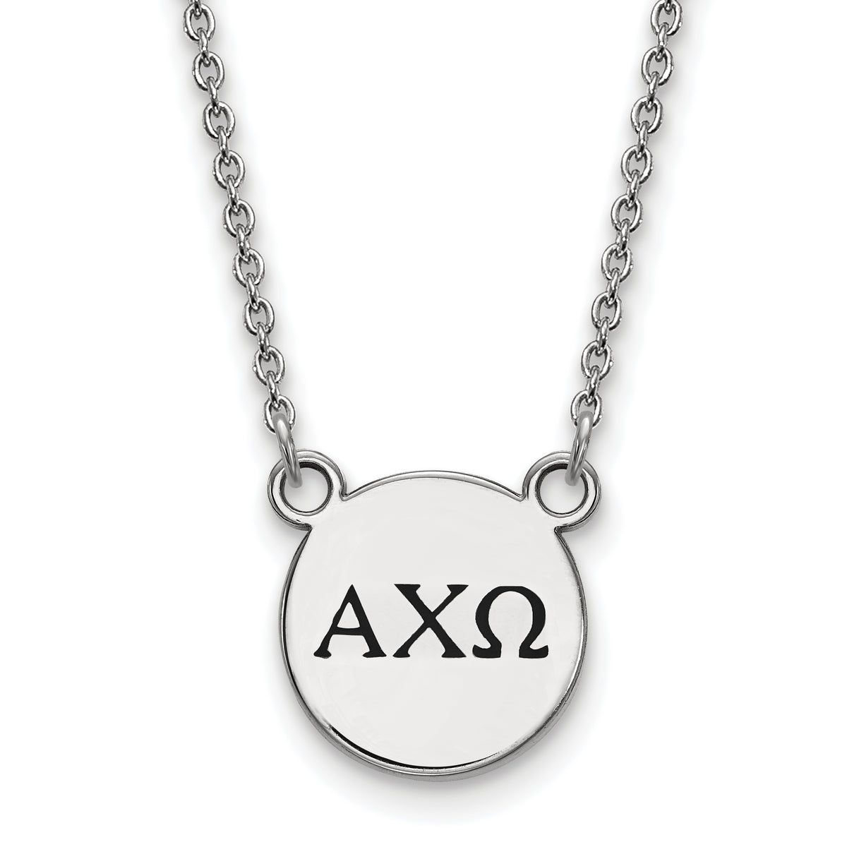 Sterling Silver 18in Official Licensed Greek Sororities Alpha Chi Omega (???) XS Enamel Pendant w/Necklace