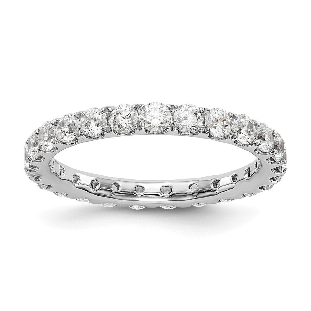 14k White Gold 1 1/2 carat Lab Grown Diamond VS/SI+ G+ Size 6.5 Shared Prong Eternity Band