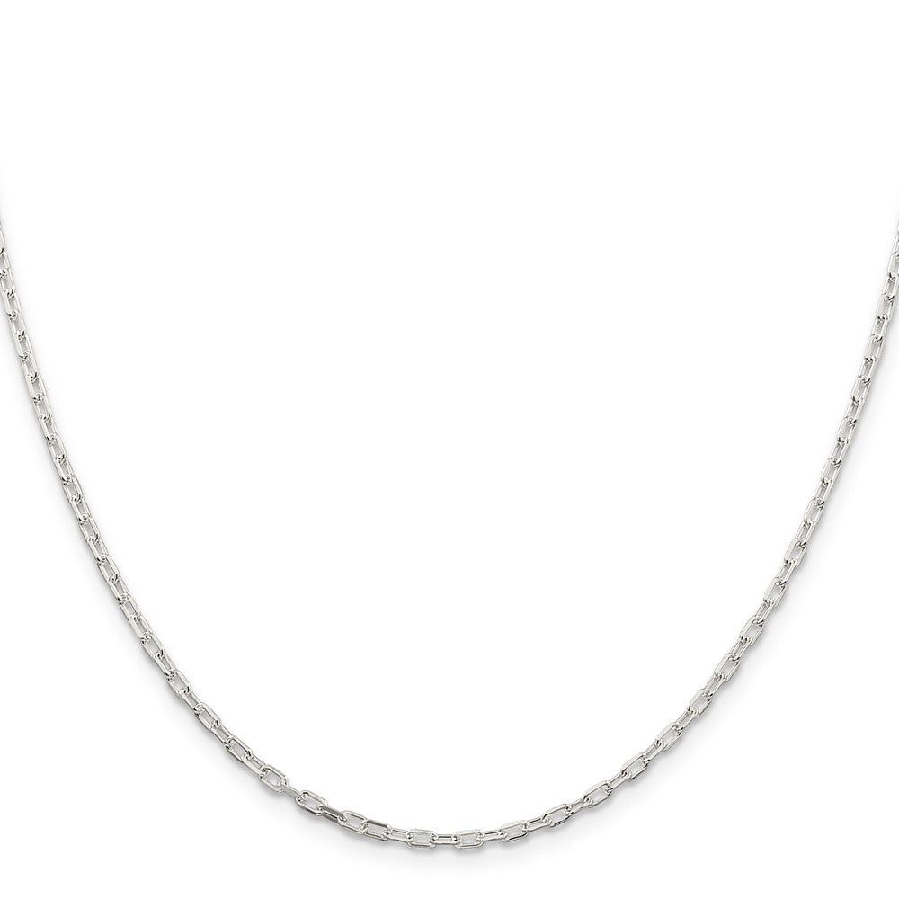 Sterling Silver 2.2mm Diamond-cut Long Link Cable Chain 22 Inches