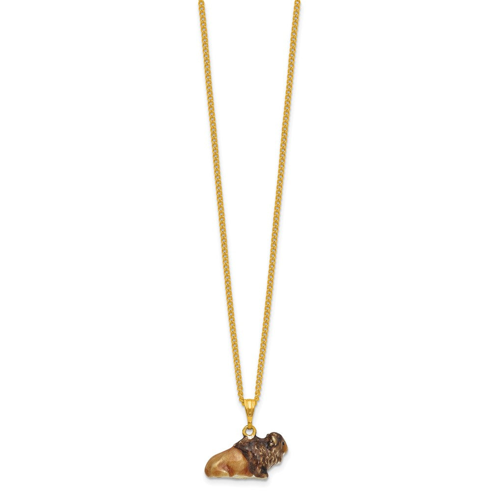 Luxury Giftware by Jere Bejeweled BOVID Buffalo Trinket Box with Matching 18 inch Necklace