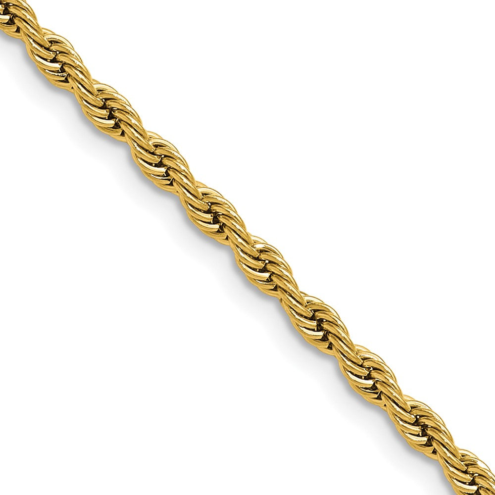 Chisel Stainless Steel Polished Yellow IP-plated 3mm 30 inch Rope Chain