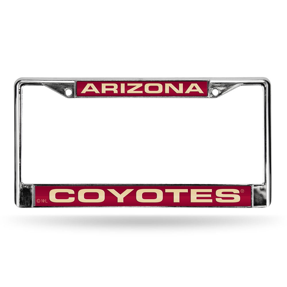 Arizona NHL Coyotes Chrome Metal Laser Cut License Plate Frame