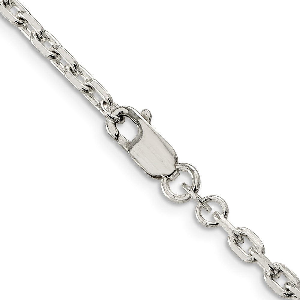 Sterling Silver 3.25mm Beveled Oval Cable Chain 24 Inches