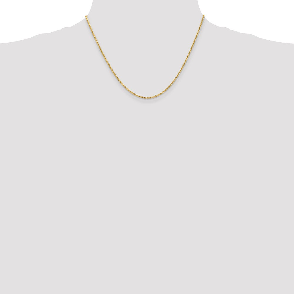 10k 2mm Solid Regular Rope Chain