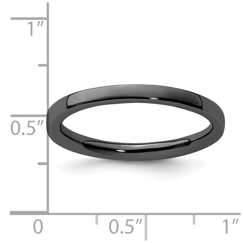 Sterling Silver Stackable Expressions Black-plated Polished Ring Size -10