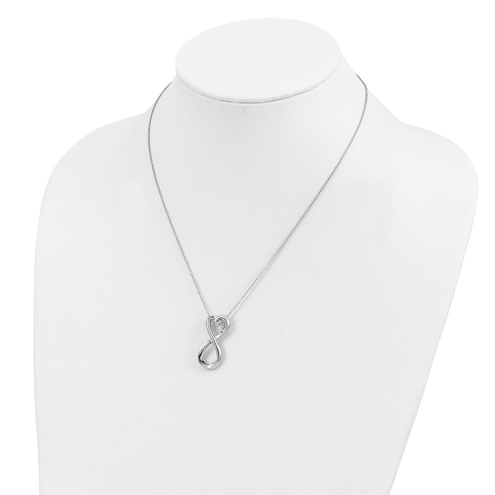 Sentimental Expressions Sterling Silver Rhodium-plated Polished Infinite Love 18in Necklace 18 Inches