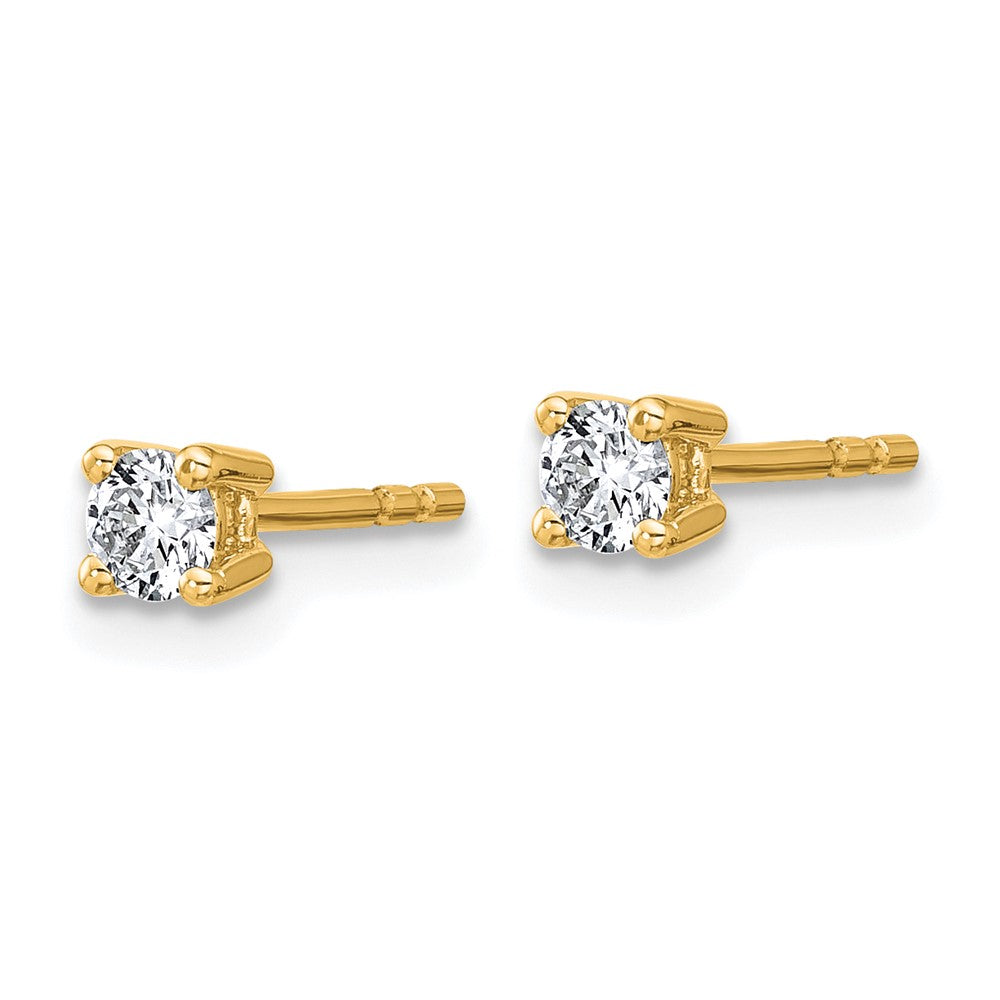 14k Yellow Gold 1/4 ctw Lab Grown Diamond VS+ F+ Round 4 Prong Heavy Wt. Stud Earrings
