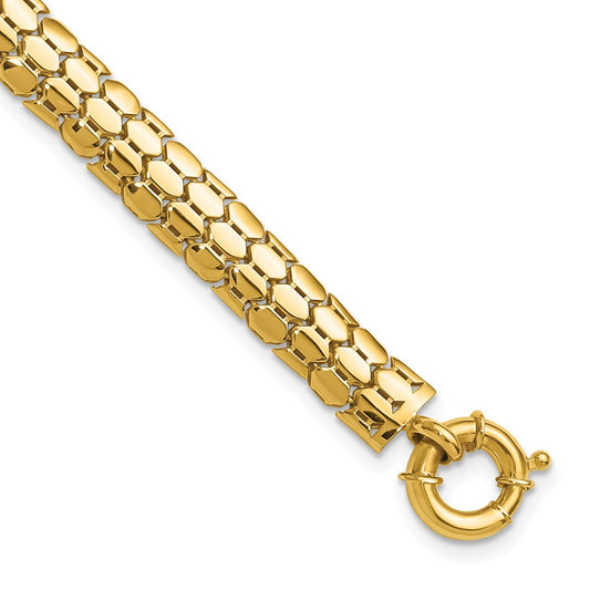 10K Polished Fancy Link Bracelet 7.5  inches