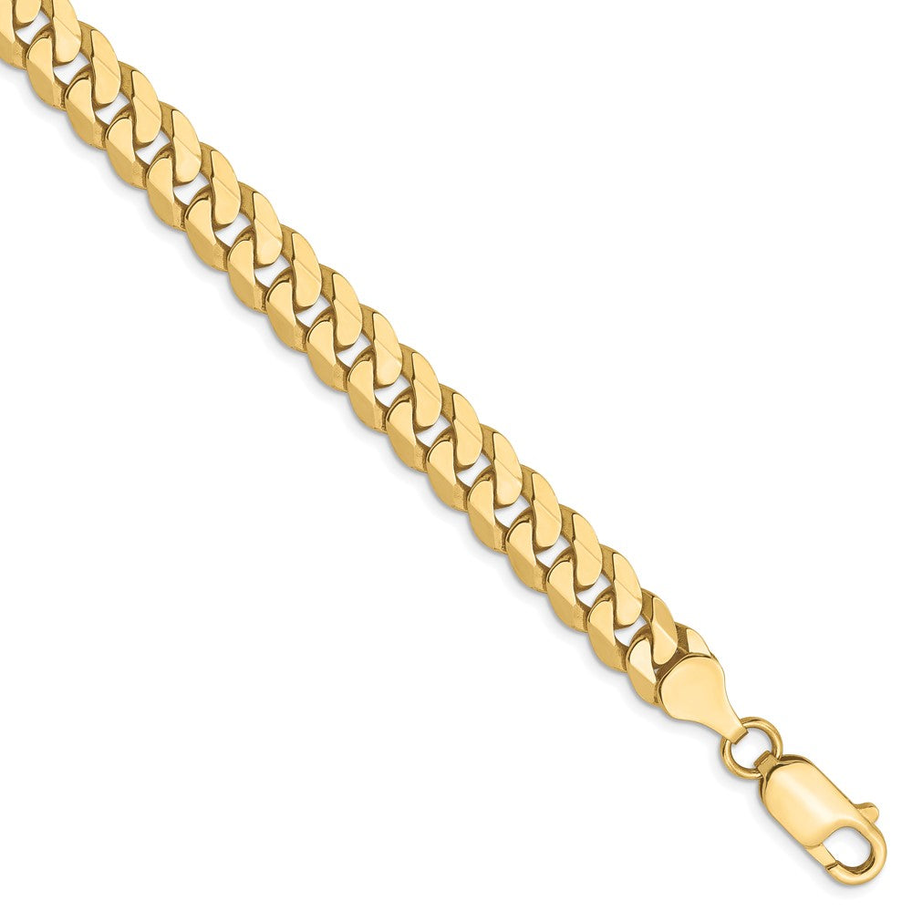 10K 7.25mm Flat Beveled Curb Chain 8  inches
