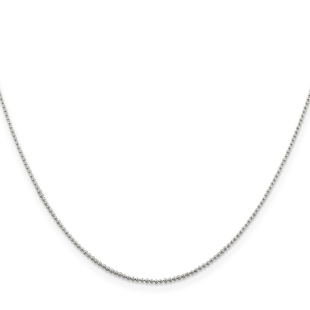 Sterling Silver 1mm Beaded Chain 24 Inches