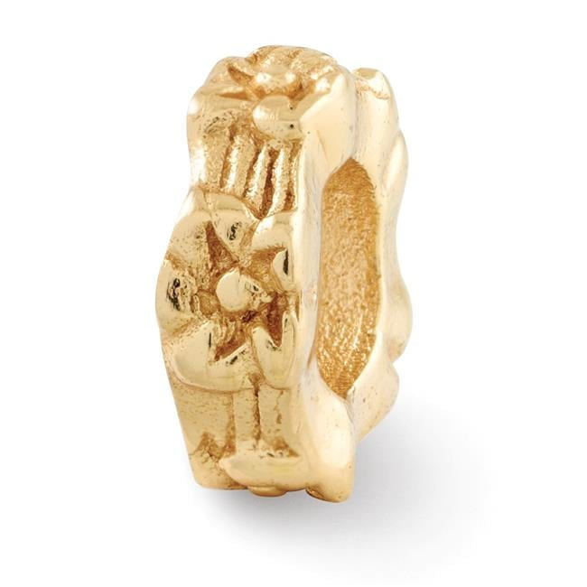 Sterling Silver Gold-plated Reflections Floral Spacer Bead