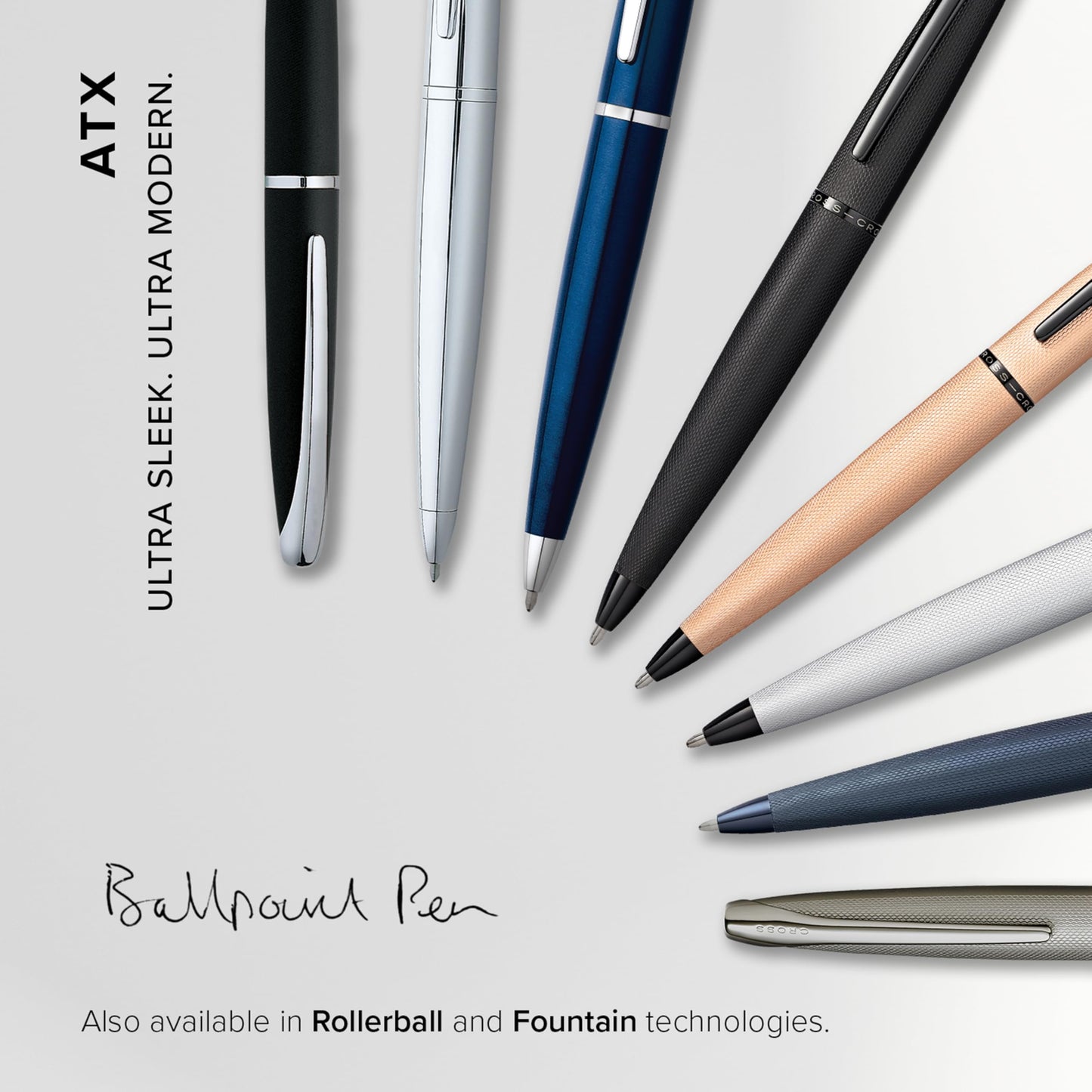 Cross ATX Refillable Ballpoint Pen, Medium Ballpen, Includes Premium Gift Box - Chrome