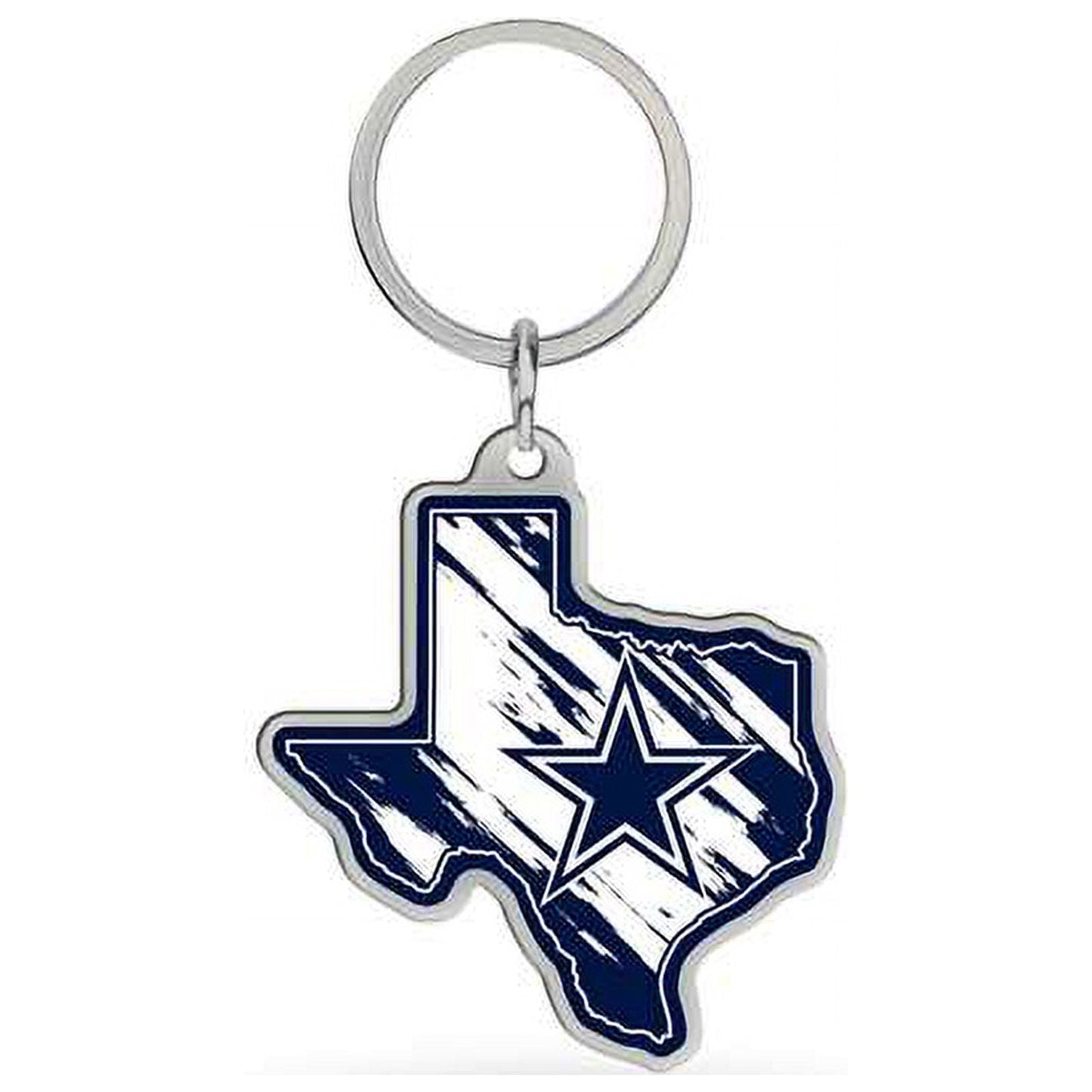 Dallas Cowboys Metal Keychain State Shaped