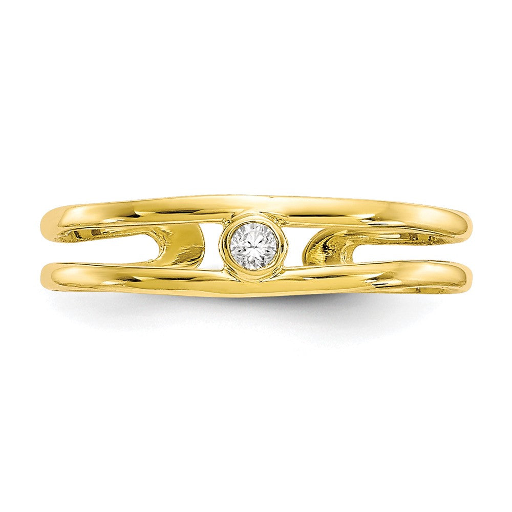 10k CZ Toe Ring Size 3