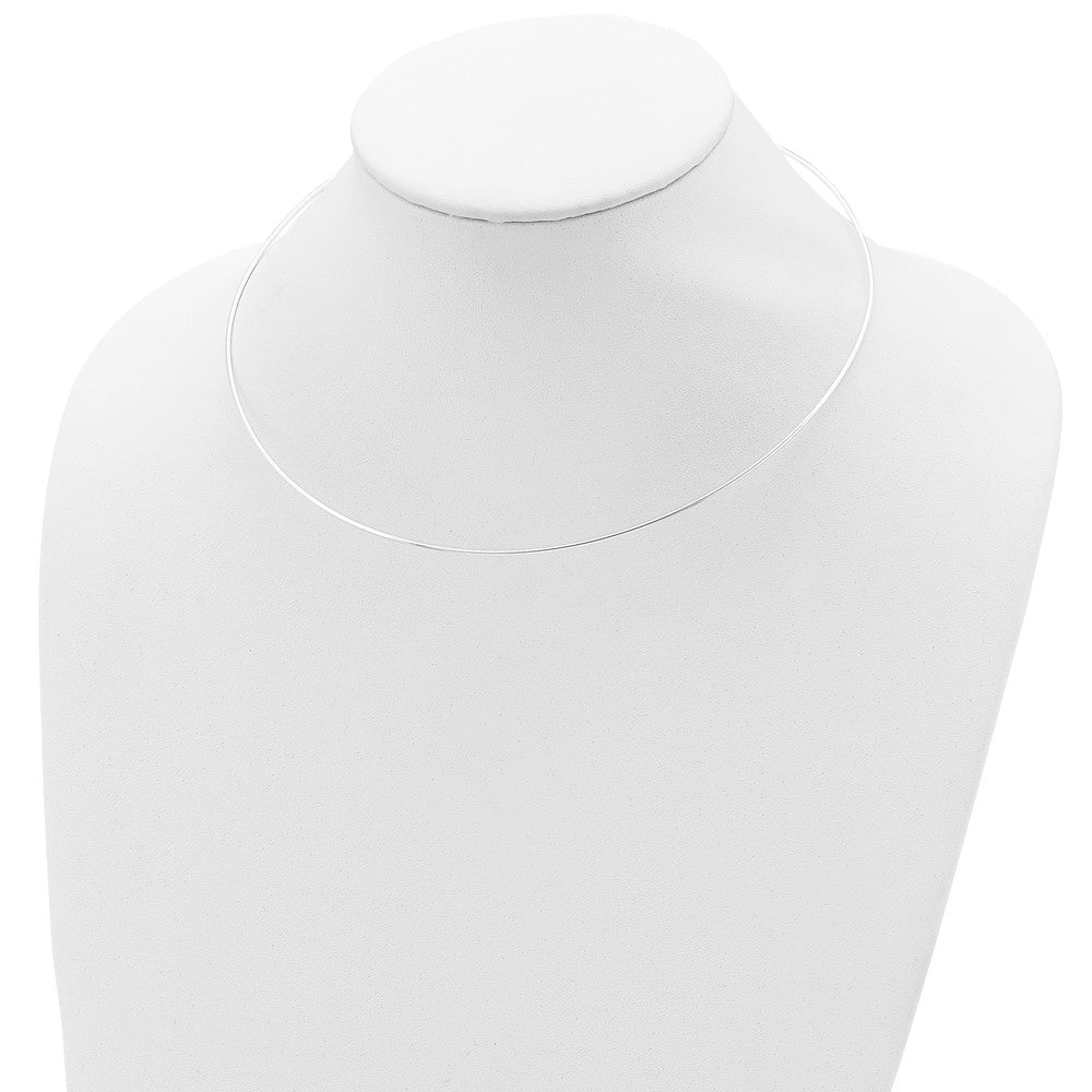 Sterling Silver Solid Polished 1.2mm Neck Wire Necklace 18 Inches