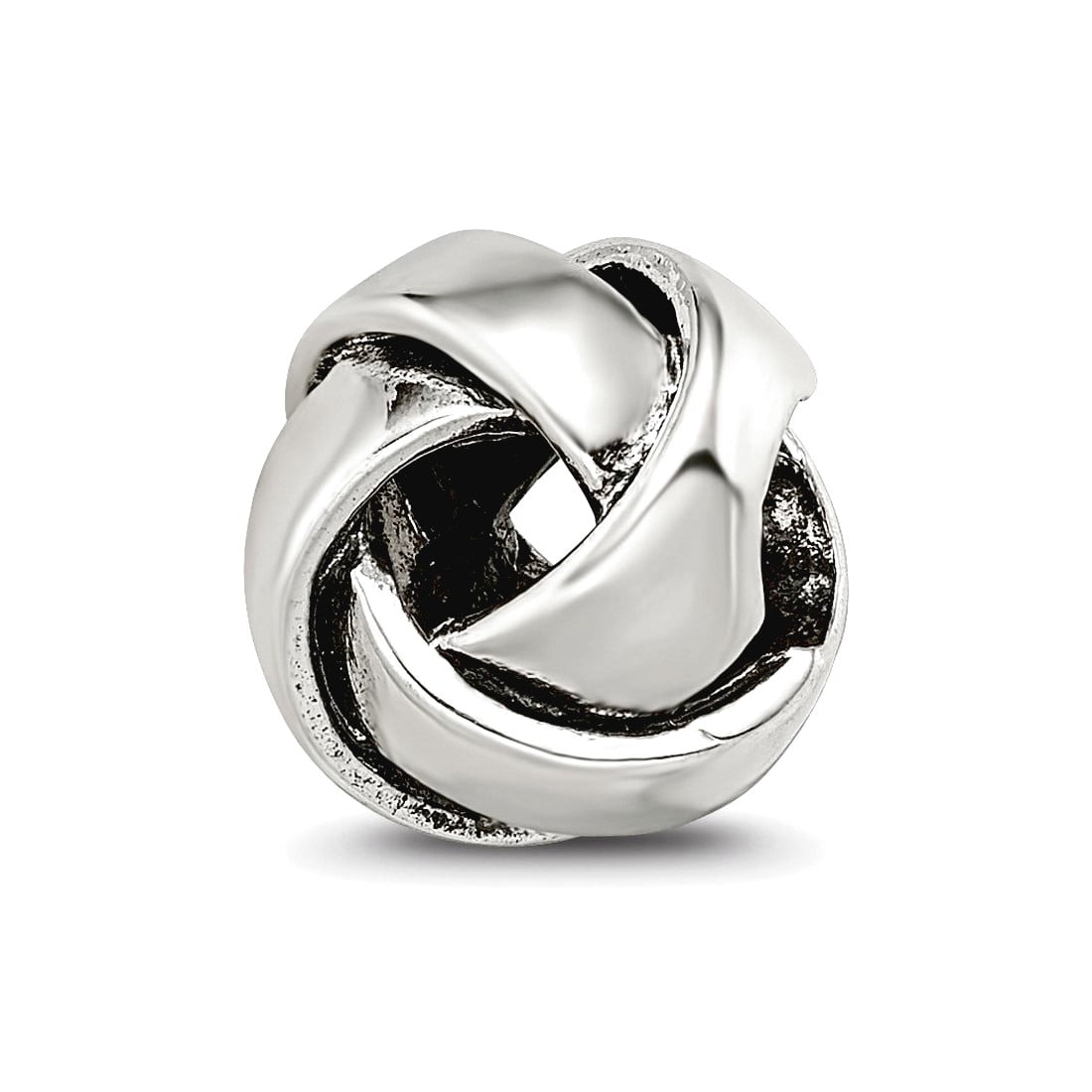 925 Sterling Silver Artisan Oxidized Reflections Bali Bead Charm 10x9.09mm Wide Pendant Necklace for Women