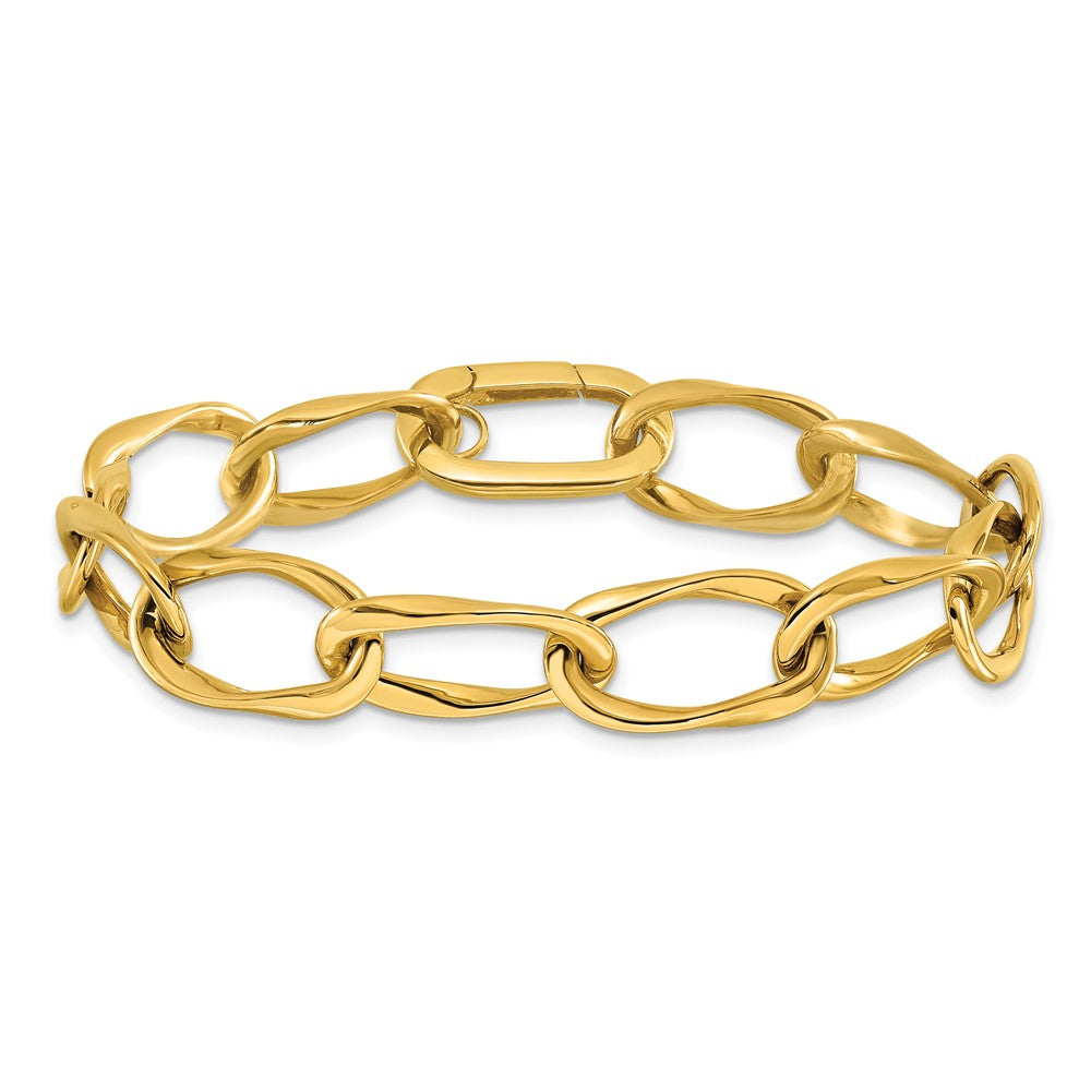 14K Polished Link Bracelet 7.5  inches