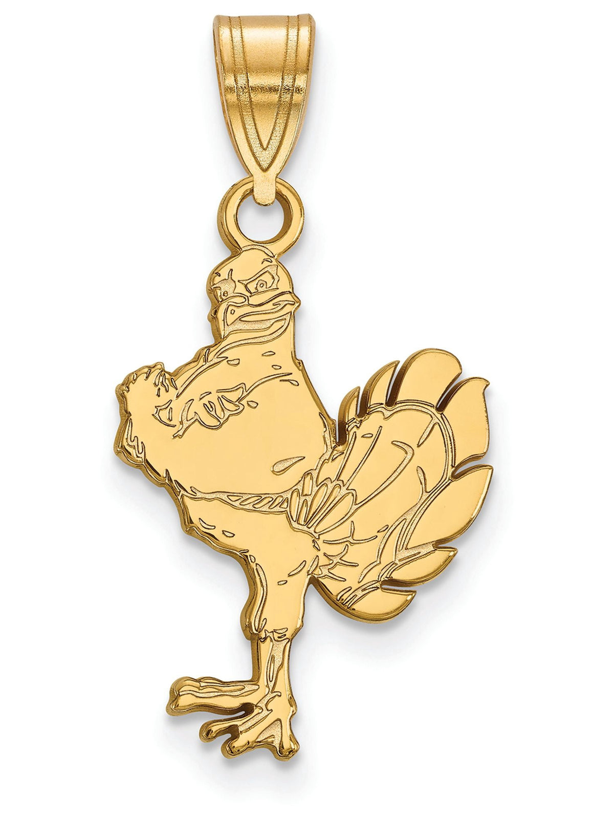Sterling Silver Gold-plated LogoArt Virginia Tech HokieBird Large Pendant QGP044VTE