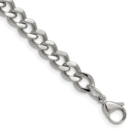 Stainless Steel Polished 7.5mm 8in Curb Chain 8 inches