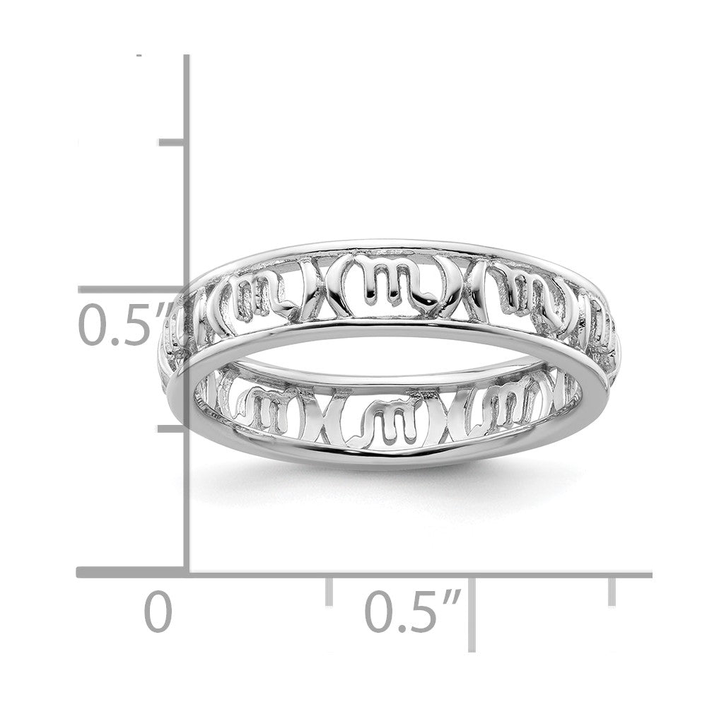 Sterling Silver Stackable Expressions Scorpio Zodiac Ring Size -6
