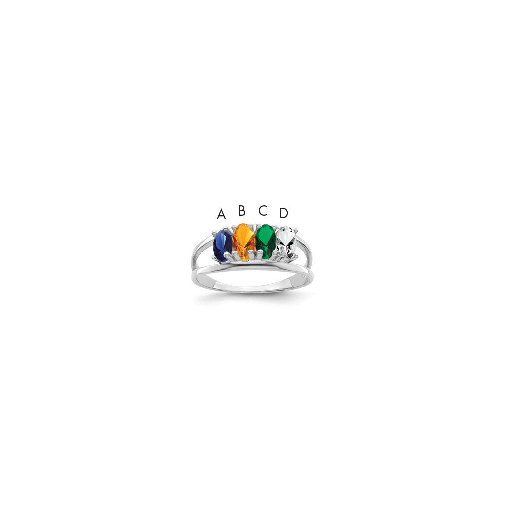 Sterling Silver Rhodium-plated Family Jewelry Mounting